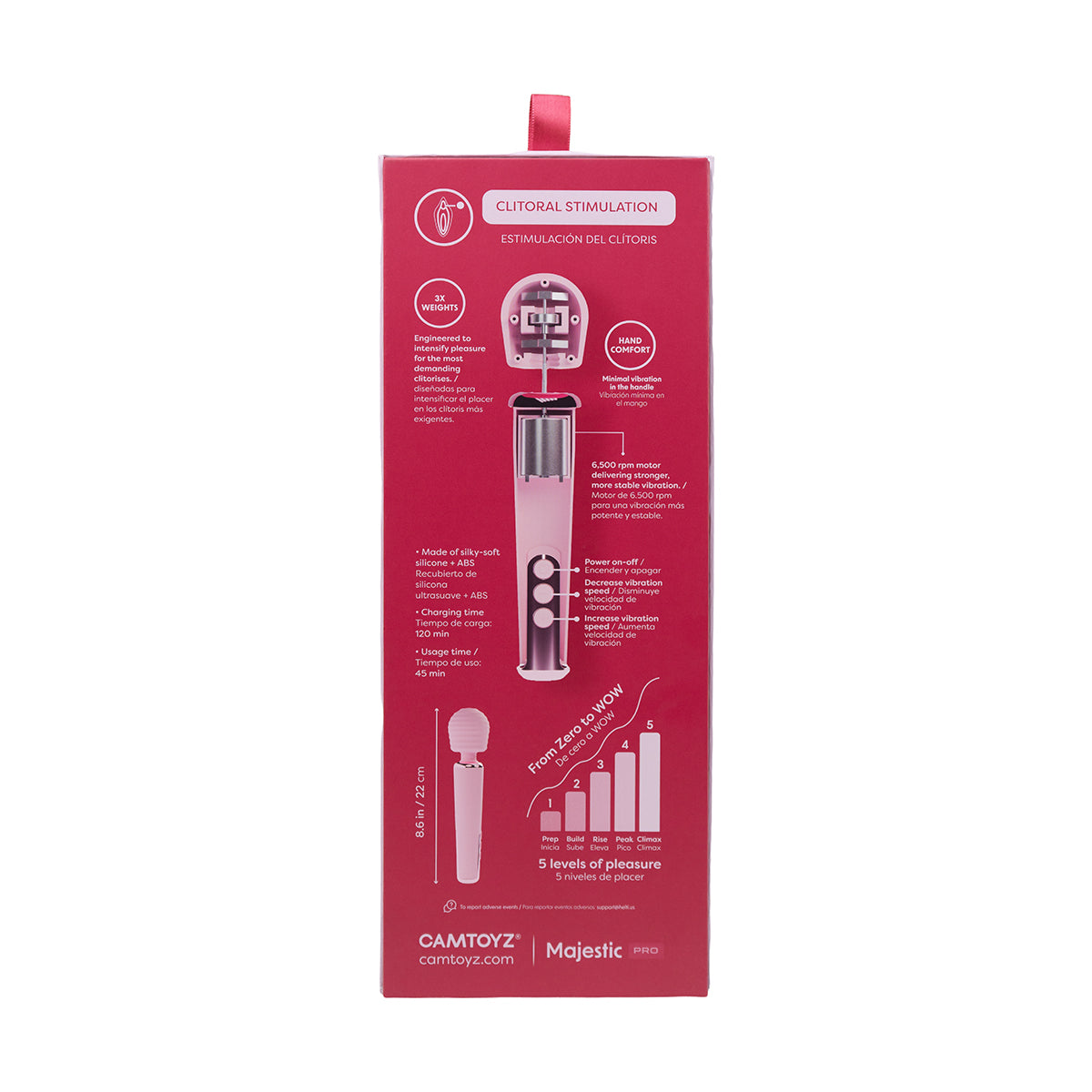 Intense vibrador Wand con App Camtoyz