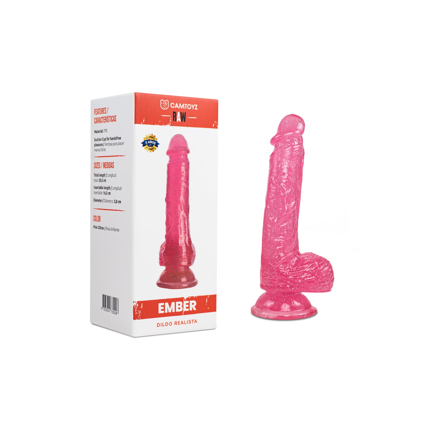 Raw Dildo Realista Ember Rosado