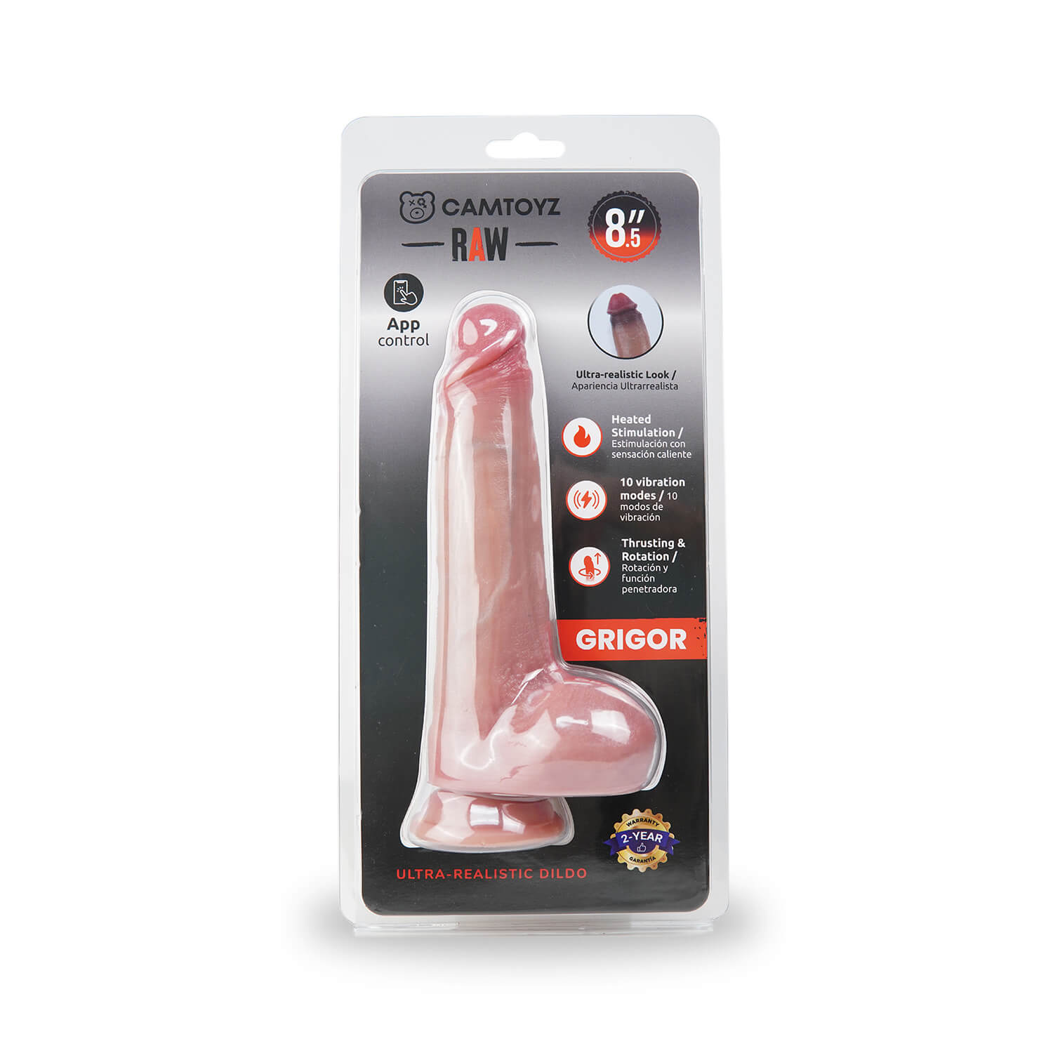 Camtoyz Dildo Ultrarealista Con App Grigor