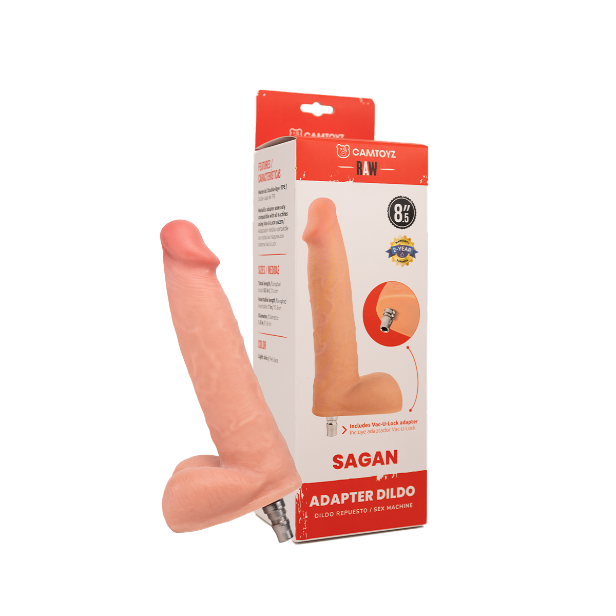 Camtoyz Dildo Ultrarealista con Adaptador Sagan M