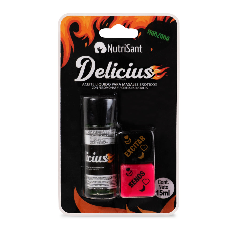 Aceite Caliente Para Masajes Delicius Con Dados Sabores Surtidos