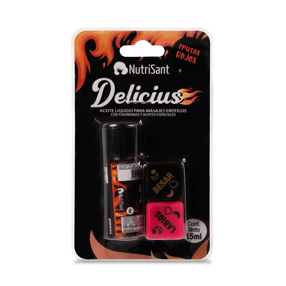 Aceite Caliente Para Masajes Delicius Con Dados Sabores Surtidos
