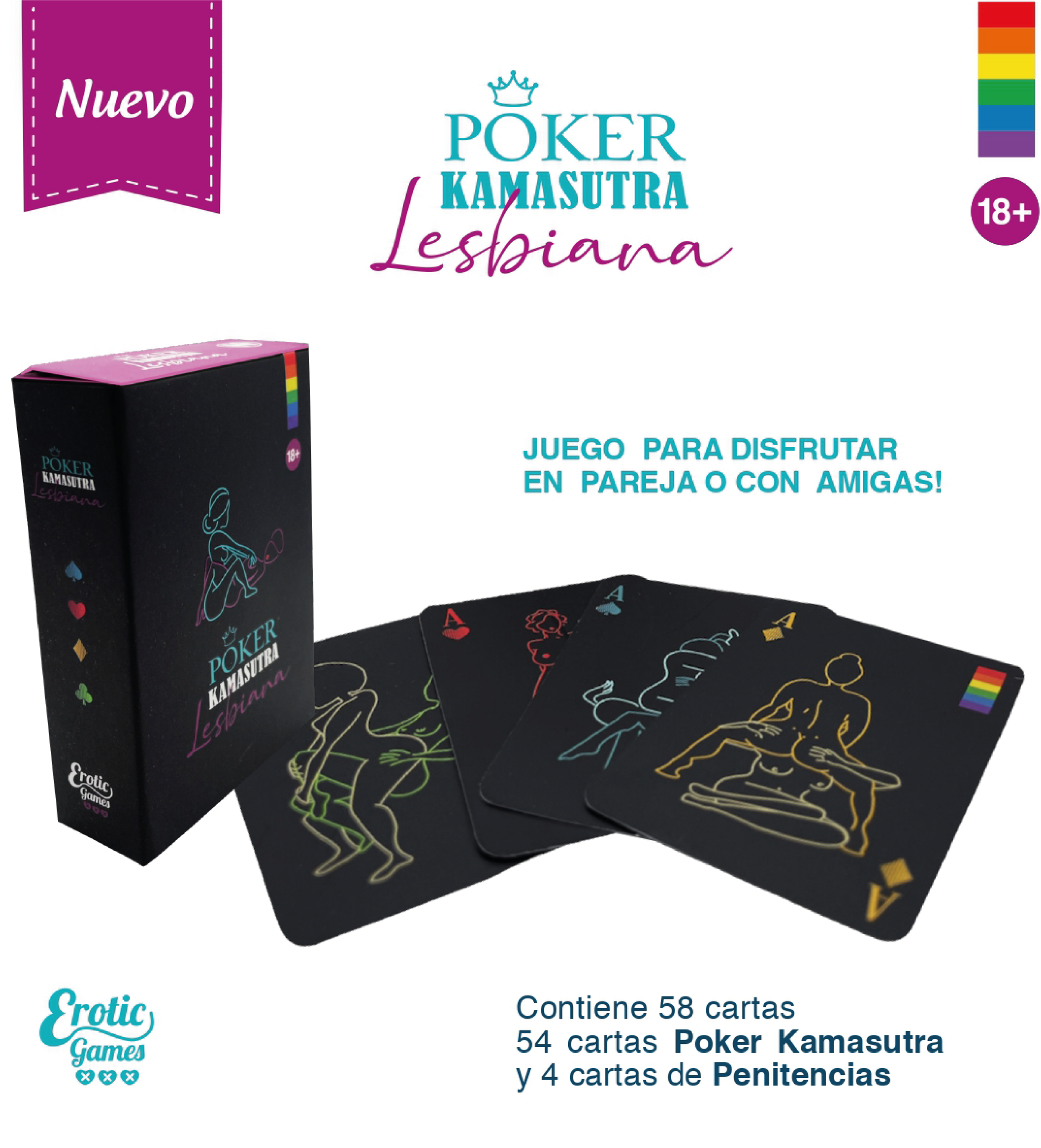 Juego de Cartas Eróticas Poker Kamasutra Lesbi