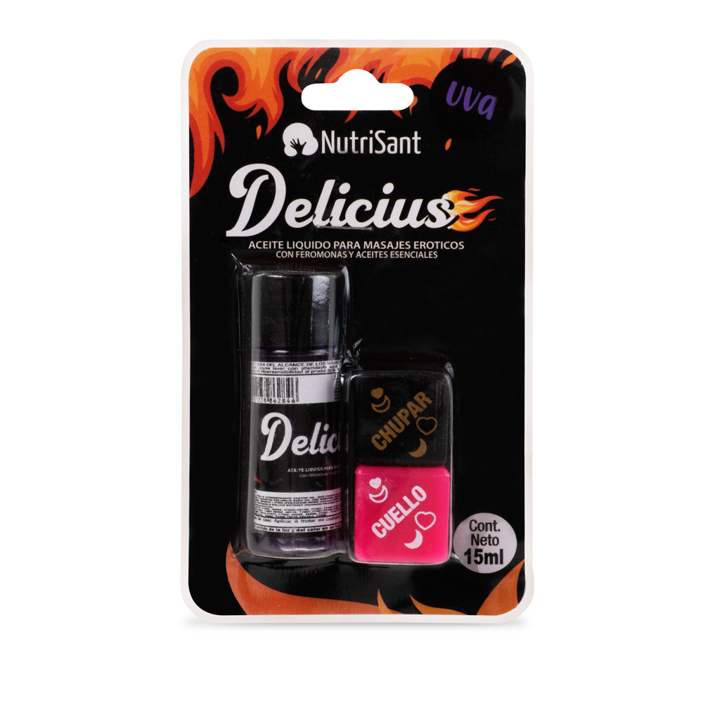 Aceite Caliente Para Masajes Delicius Con Dados Sabores Surtidos