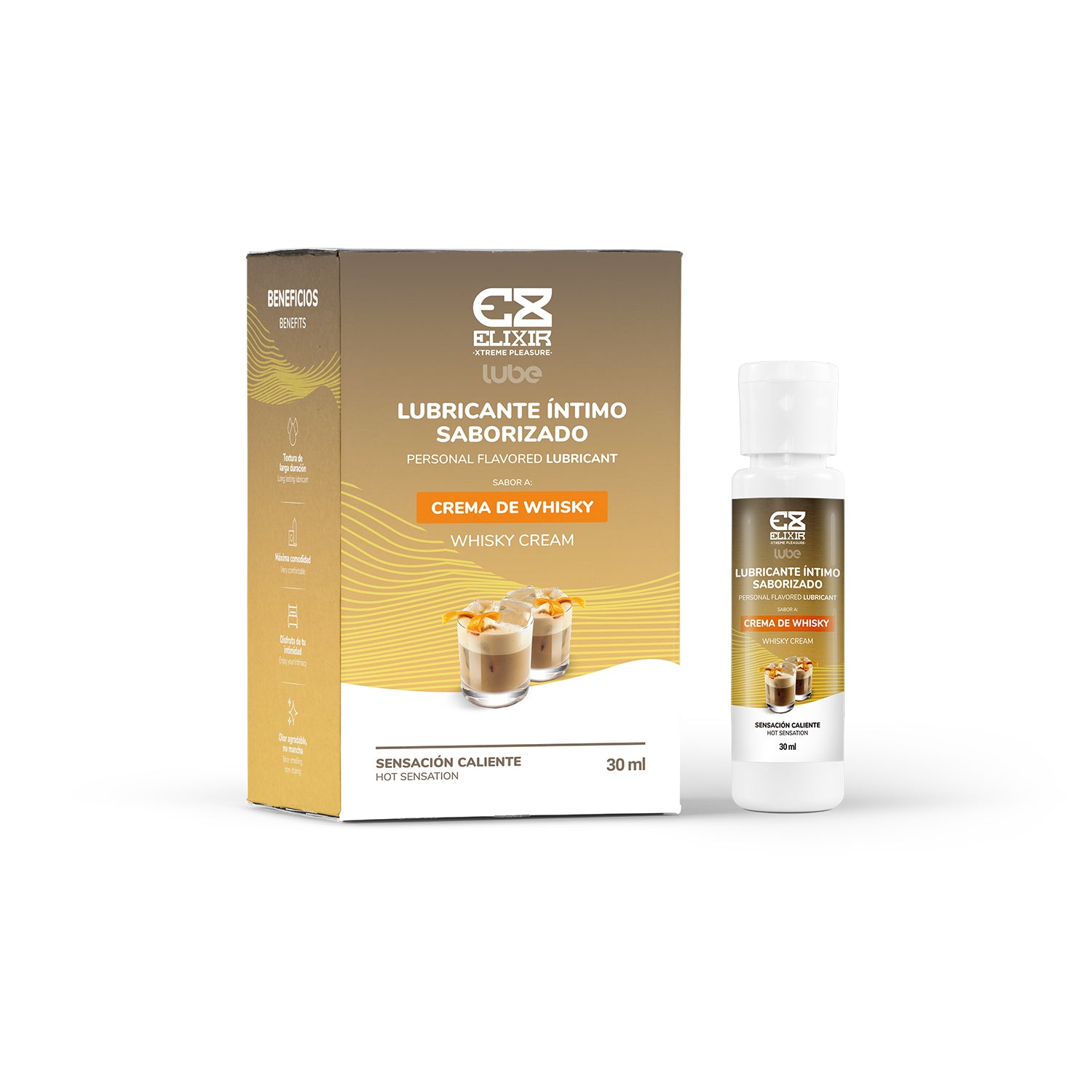 Lubricante Caliente-Frío Saborizado Whisky Elixir