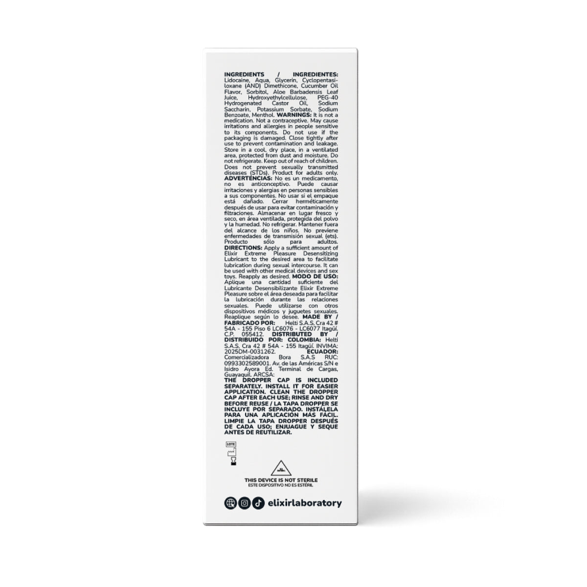 Elixir Anesty Lubricante íntimo Anal Desensibilizante