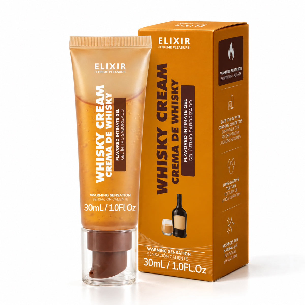 Lubricante Caliente-Frío Saborizado Whisky Elixir