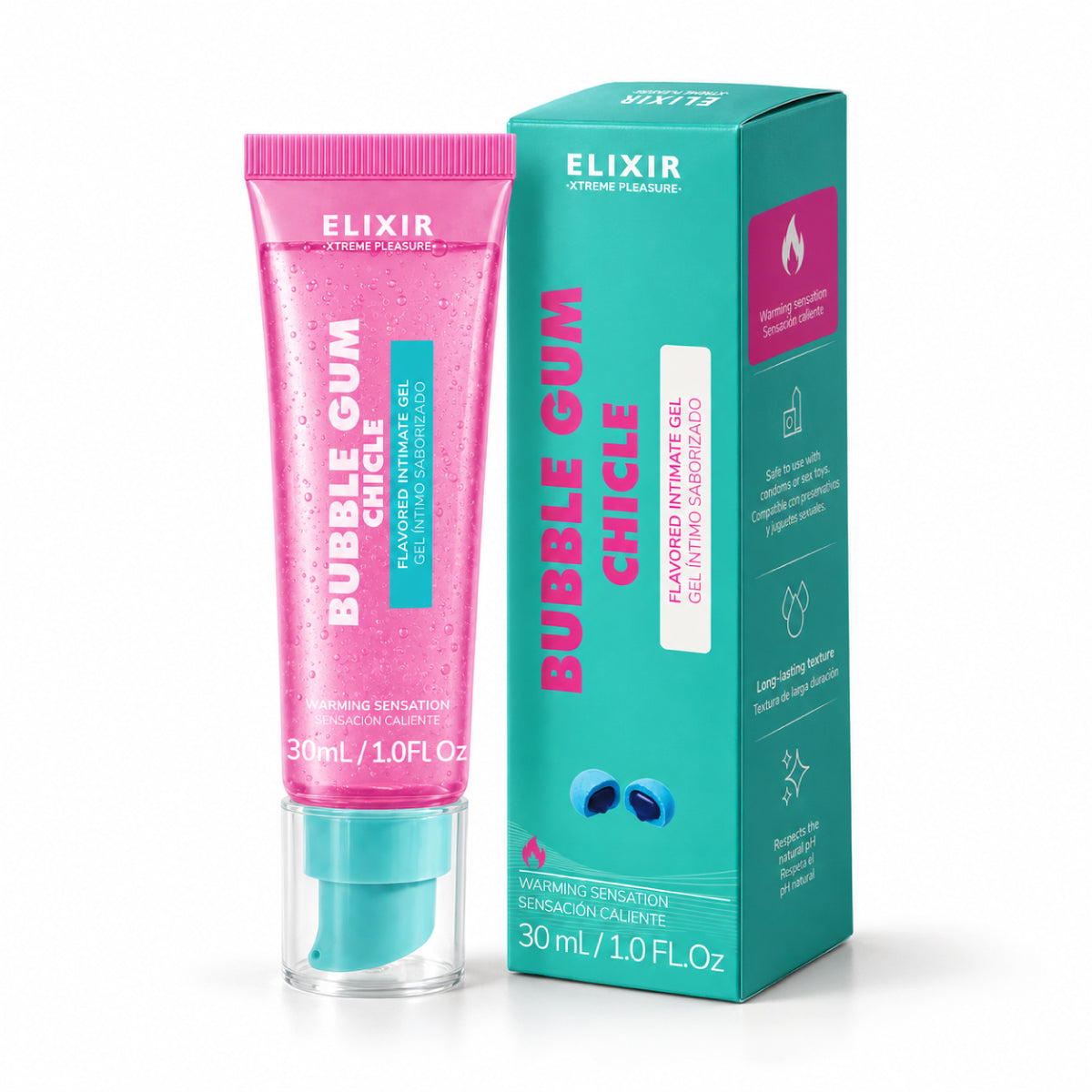 Lubricante Caliente-Frío Saborizado Chicle Elixir